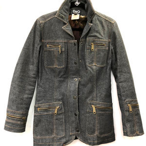 D&G Dolce & Gabbana Denim Jean Blazer Jacket 28/42